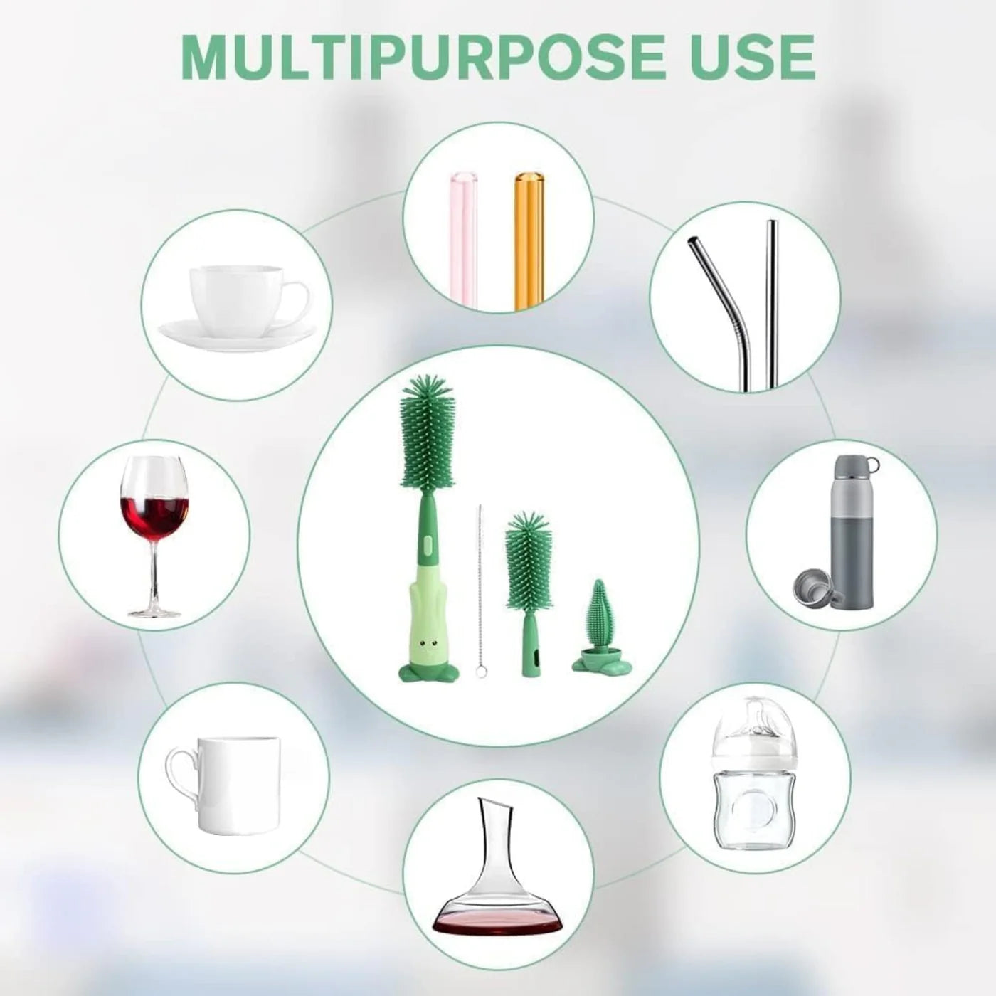 3-in-1 Silicone Baby Bottle Cleaning Brush