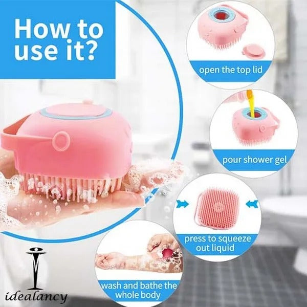 Silicone Bath Body Brush | Exfoliating Scrub with Soap Dispenser
