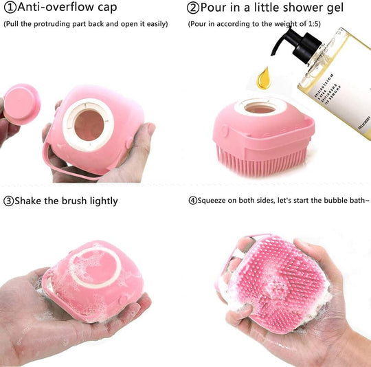 Silicone Bath Body Brush | Exfoliating Scrub with Soap Dispenser