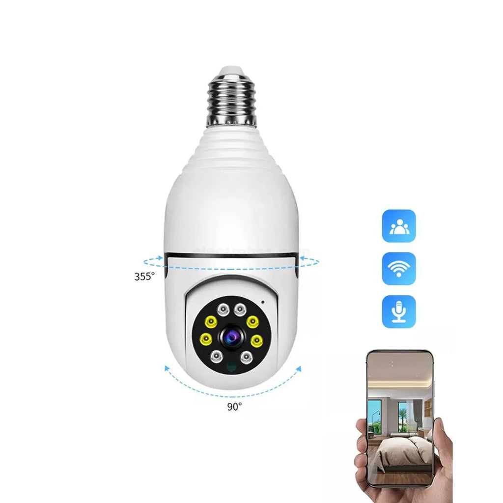 Bulb Camera 1080P WiFi 360° Panoramic Security Camera | Night Vision & Two-Way Audio